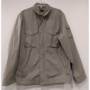 J. Crew Olive Military Style Full Zip Pocket Jacket Size Medium